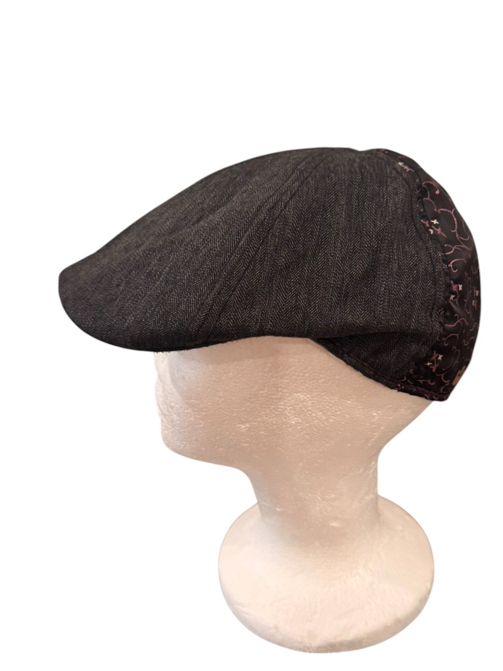 Black and purple newsboy Flat Cap